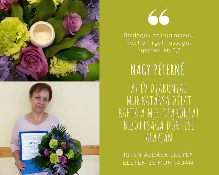 Az Év diakóniai munkatársa Nagy Péterné Az Év diakóniai munkatársa Nagy Péterné