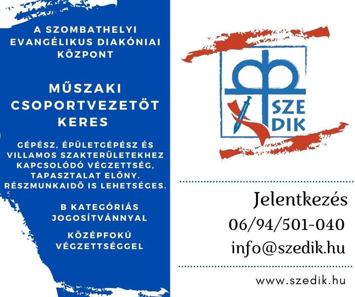 Műszaki csoportvezető álláslehetőség Műszaki csoportvezető álláslehetőség